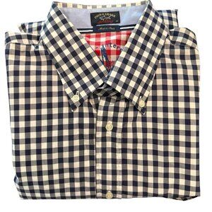 Paul & Shark Men's 44 Long Sleeve Shirt Navy & White Cotton Pocket Made in Italy